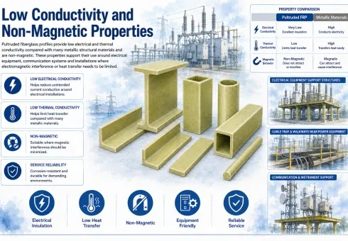 Low Conductivity and Non-Magnetic Properties
