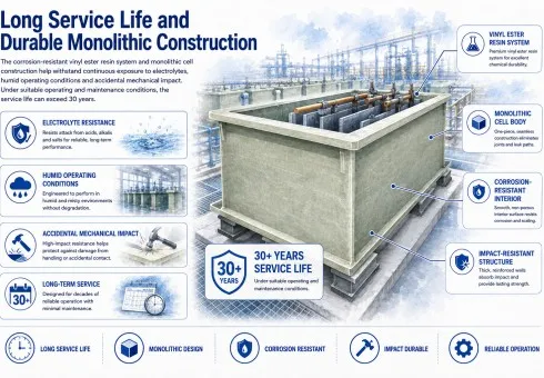 Long Service Life and Durable Monolithic Construction